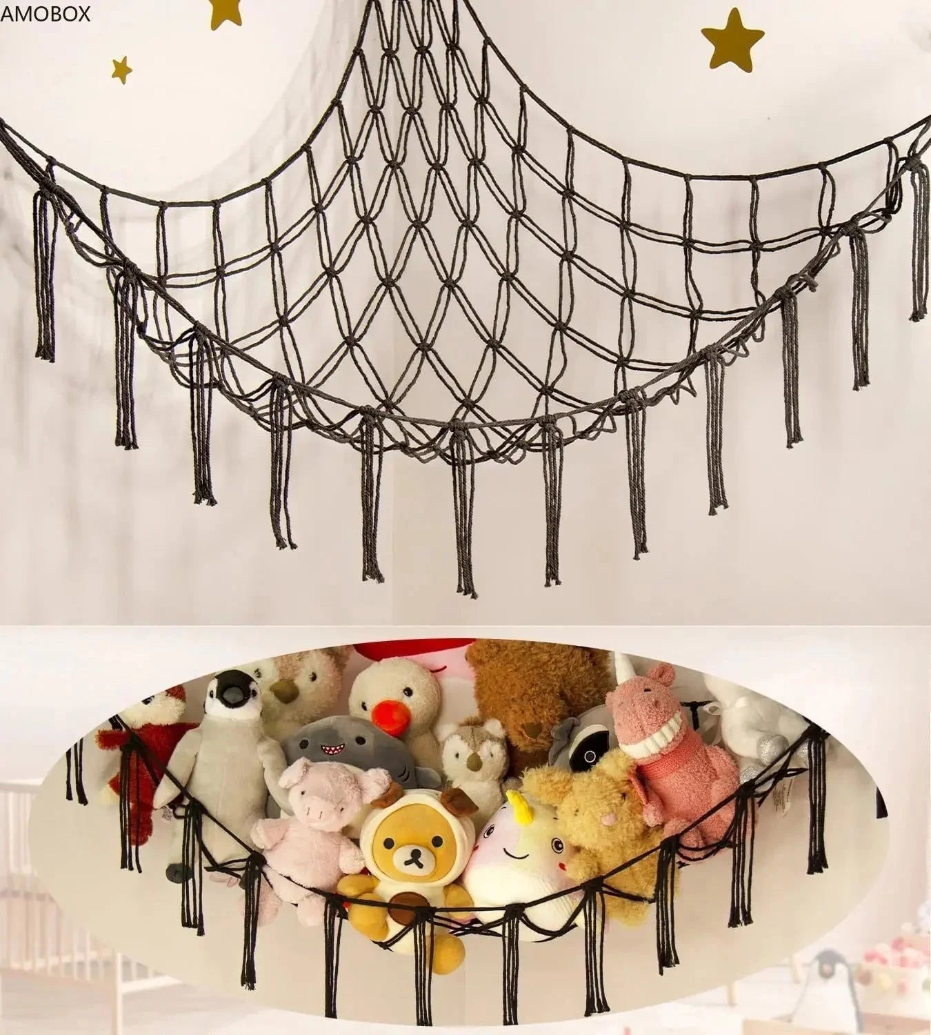 Range Peluches - StorageHammock™ - Noir - Rangement Optimal