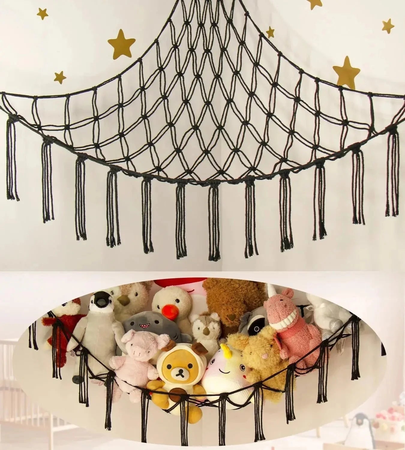 Range Peluches - StorageHammock™ - Noir - Rangement Optimal