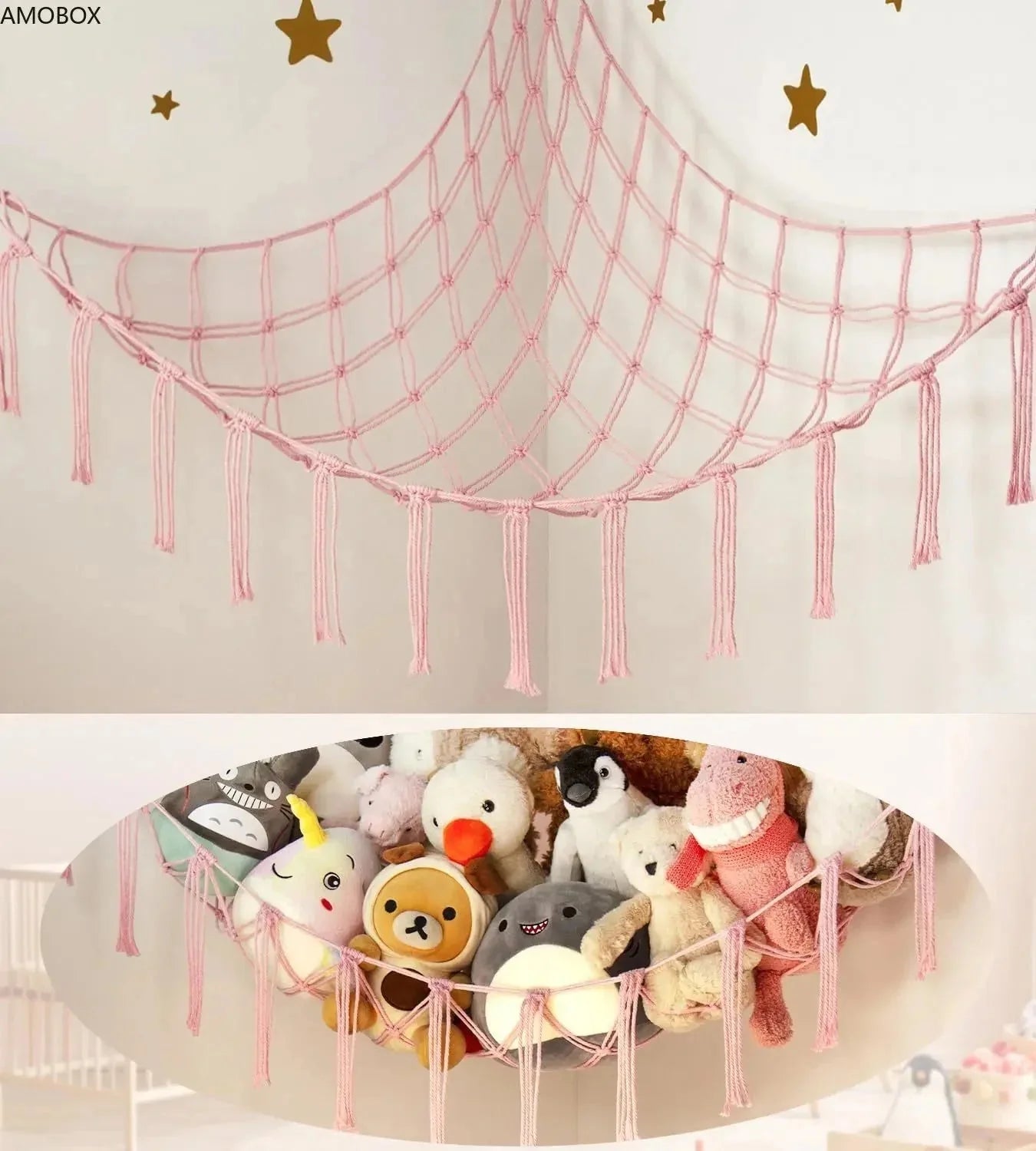 Range Peluches - StorageHammock™ - Rose - Rangement Optimal