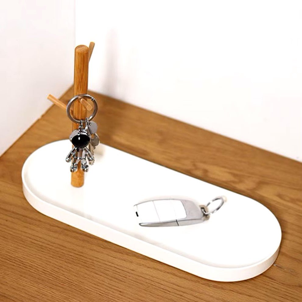 Rangement Clé - BranchOvalTray™ - Blanc - Rangement Optimal