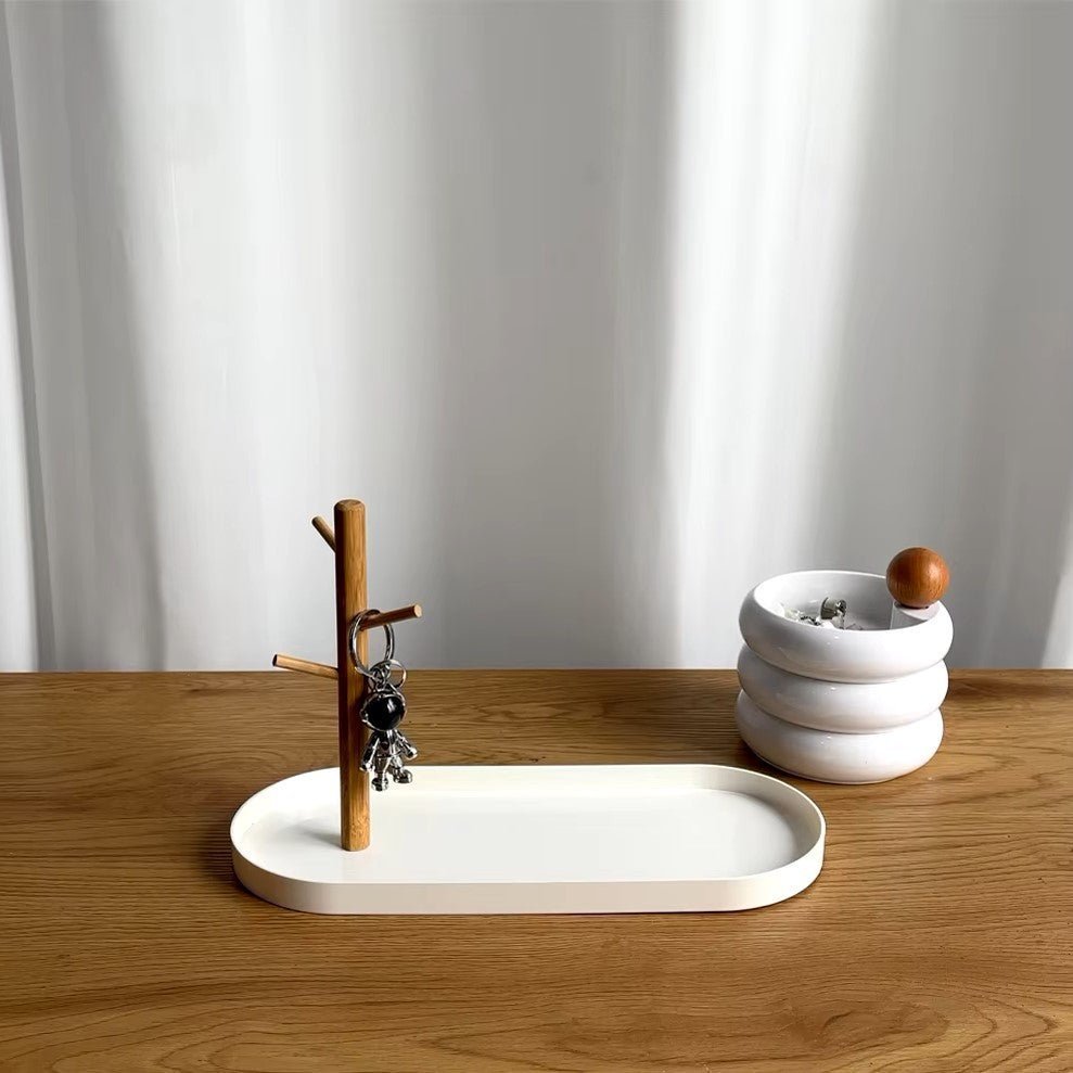 Rangement Clé - BranchOvalTray™ - Blanc - Rangement Optimal